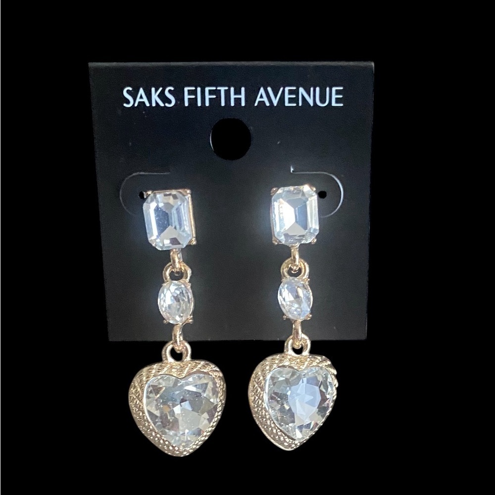 NWT-SAKS FIFTH AVENUE-GOLD TONE DANGLE EARRINGS